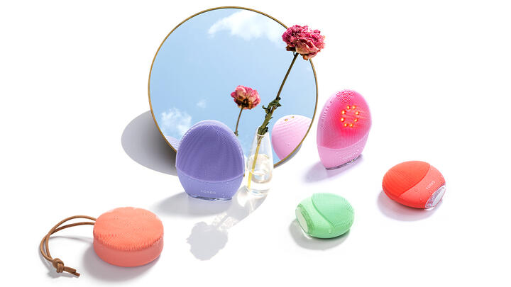 FOREO LUNA collection of facial cleansing brushes 